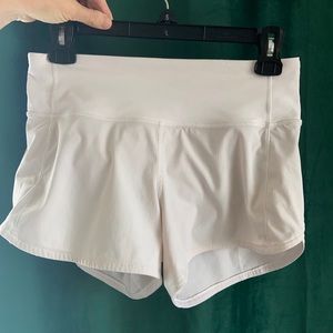 Lulu lemon white active shorts size 4